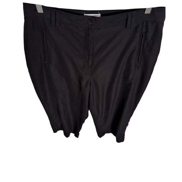 Christopher Bank Cropped Black Pants Size 12 Zipper Pockets Polyester NWT - Picture 10 of 11